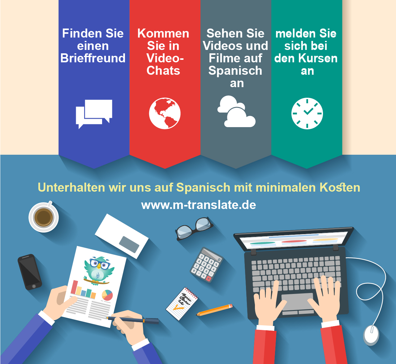 Unterhalten wir uns auf Spanisch mit minimalen Kosten